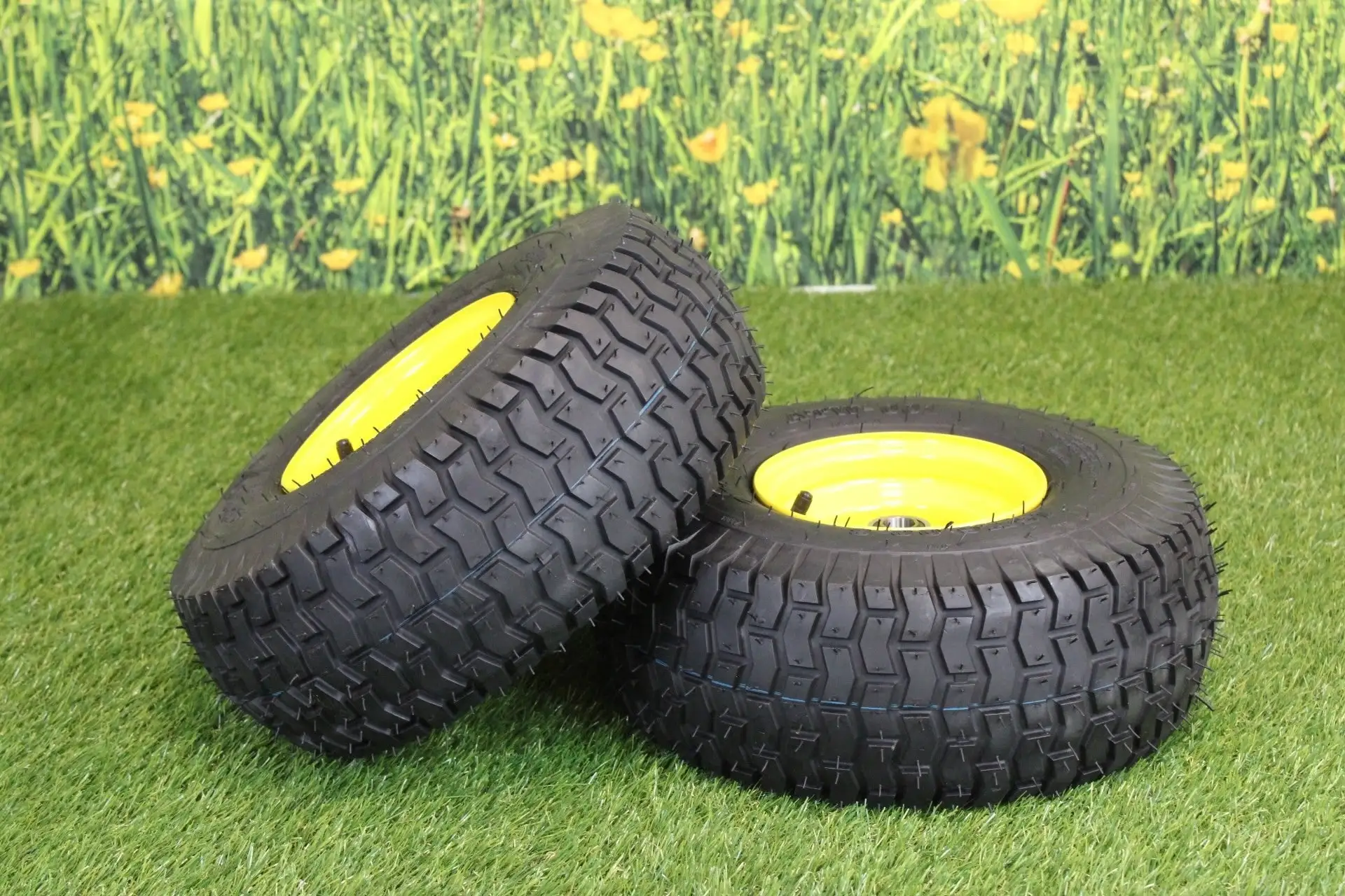 Antego Tire and Wheel 15x6.00-6 Tires and Wheels 4 Ply for Lawn and Garden Mower Turf Tires .75