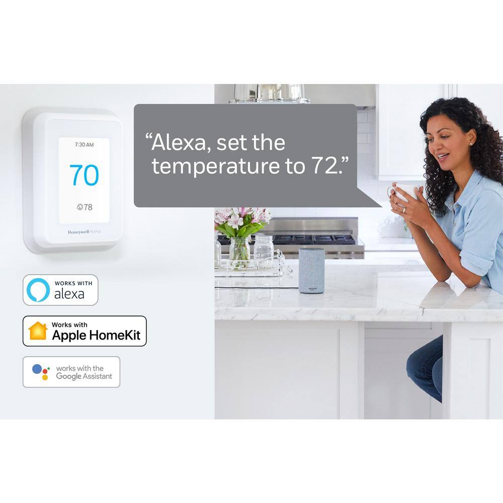 Honeywell Home T9 WiFi 7-Day Programmable Smart Thermostat with Touchscreen Display and Smart Room Sensor RCHT9610WFSW2003