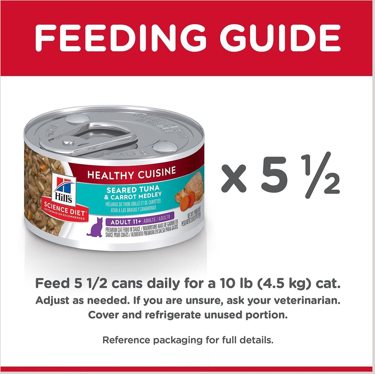 Hill's Science Diet Adult 11+ Healthy Cuisine Seared Tuna and Carrot Medley Canned Cat Food