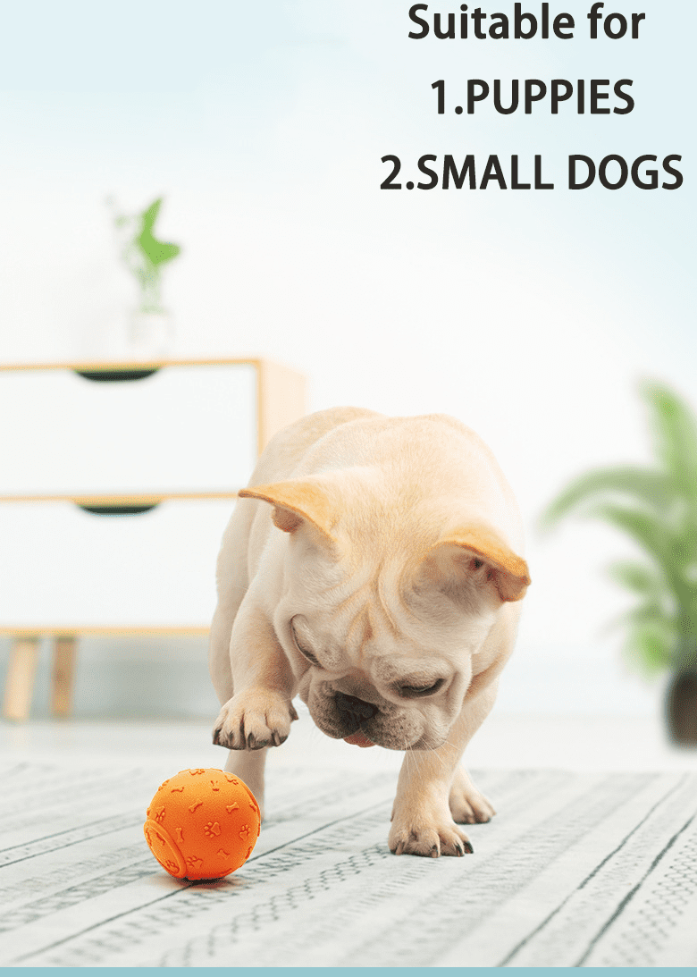 LECHONG Durable Dog Chew Toys Ball， Interactive Squeaky Dog Toys Ball with High Bounce for Puppy Small and Medium Dogs