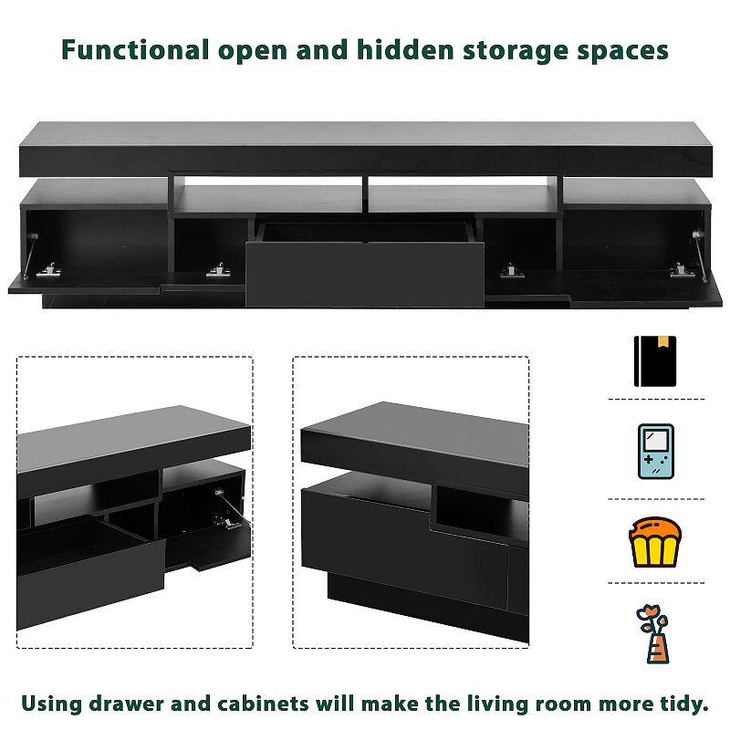 Merax TV Stand with 4 Open Shelves