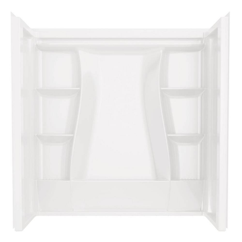 Delta Classic 500 60 in. x 30 in. Alcove Right Drain Bathtub and Wall Surrounds in High Gloss White BVS2-C512-WH