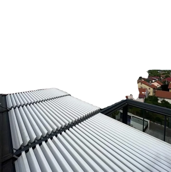 Smart Aluminum Roof Motorized Controlled Modern Movable Panels Retractable Waterproof Illuminated Bioclimatic Pergola