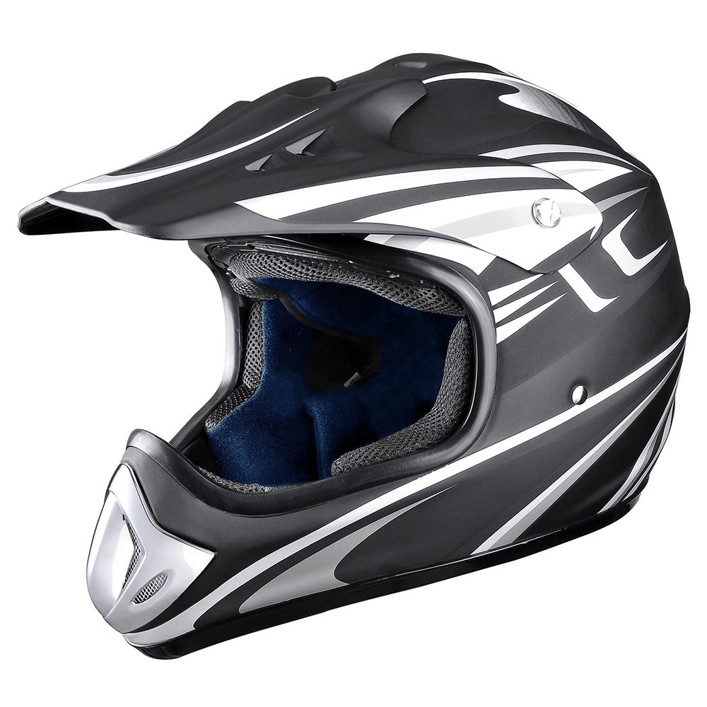 AHR Adult DOT Off-road Race Helmet Dirt Bike MX ATV Black Size Opt