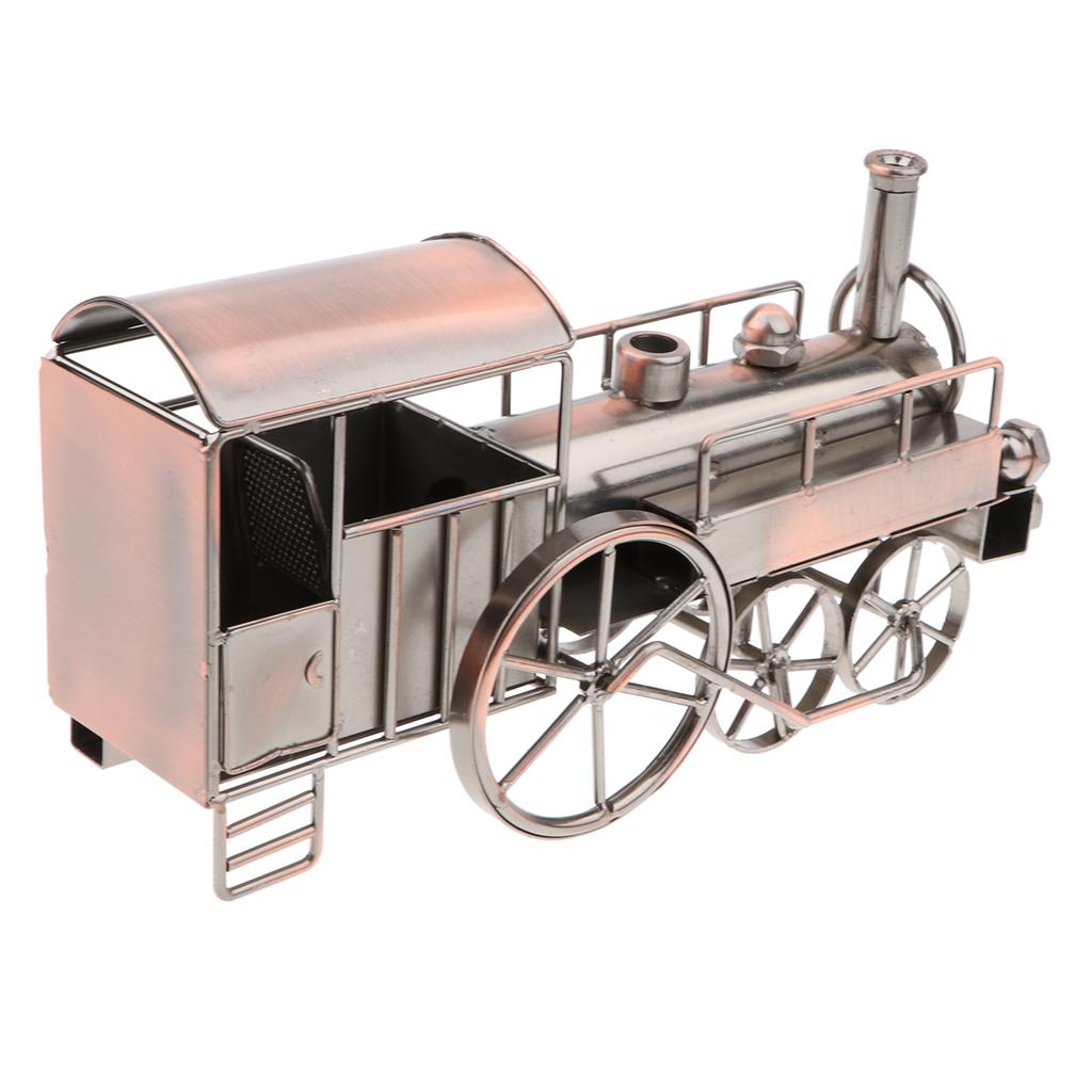 Old Style Locomotive Train Model Metalwork Office Decoration Ornaments Handcrafted Collectible Vehicle Toys