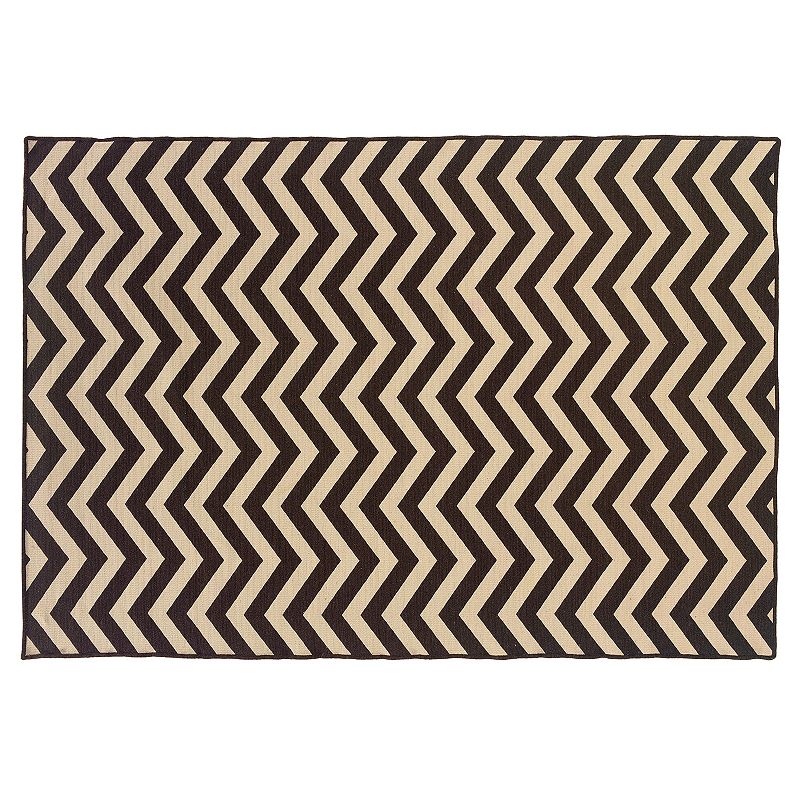 Linon Salonika Chevron Reversible Wool Rug - 5' x 8'