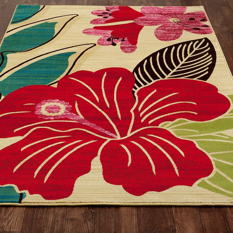 Art Carpet St. Croix Hibiscus Beige Indoor Outdoor Rug