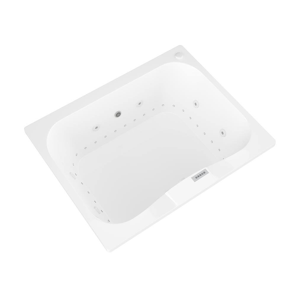 Universal Tubs Rhode Diamond Series 5 ft. Left Pump Rectangular Drop-in Whirlpool and Air Bath Tub in White HD4060NDLX