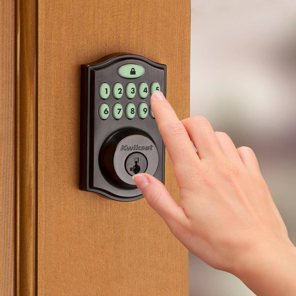 Kwikset SmartCode 914 Zigbee 3.0 Venetian Bronze Single Cylinder Electronic Deadbolt Featuring SmartKey Security 914TRZB3.011PCP