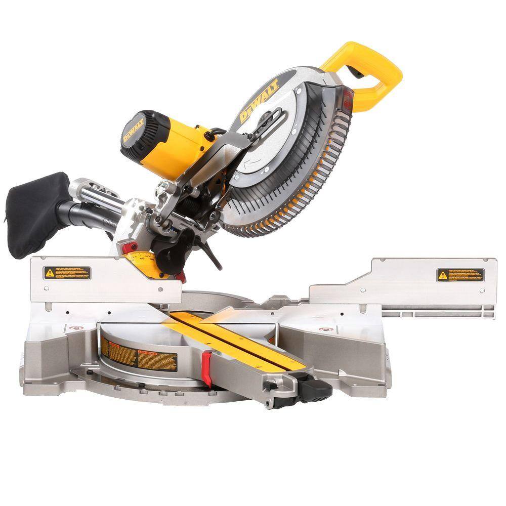 DEWALT DWS780 15 Amp Corded 12 in. Double Bevel Sliding Compound Miter Saw with XPS technology， Blade Wrench and Material Clamp