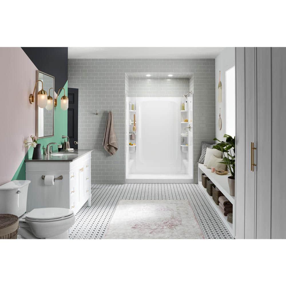 Sterling STORE 60 in x 34 in SingleThreshold Shower Base with Center Drain in White