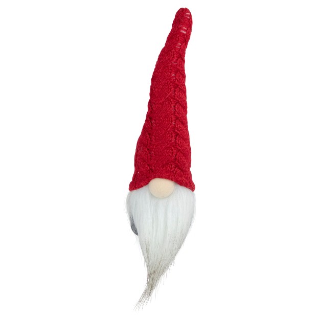 Gray Gnome With Red Knit Hat Christmas Decoration