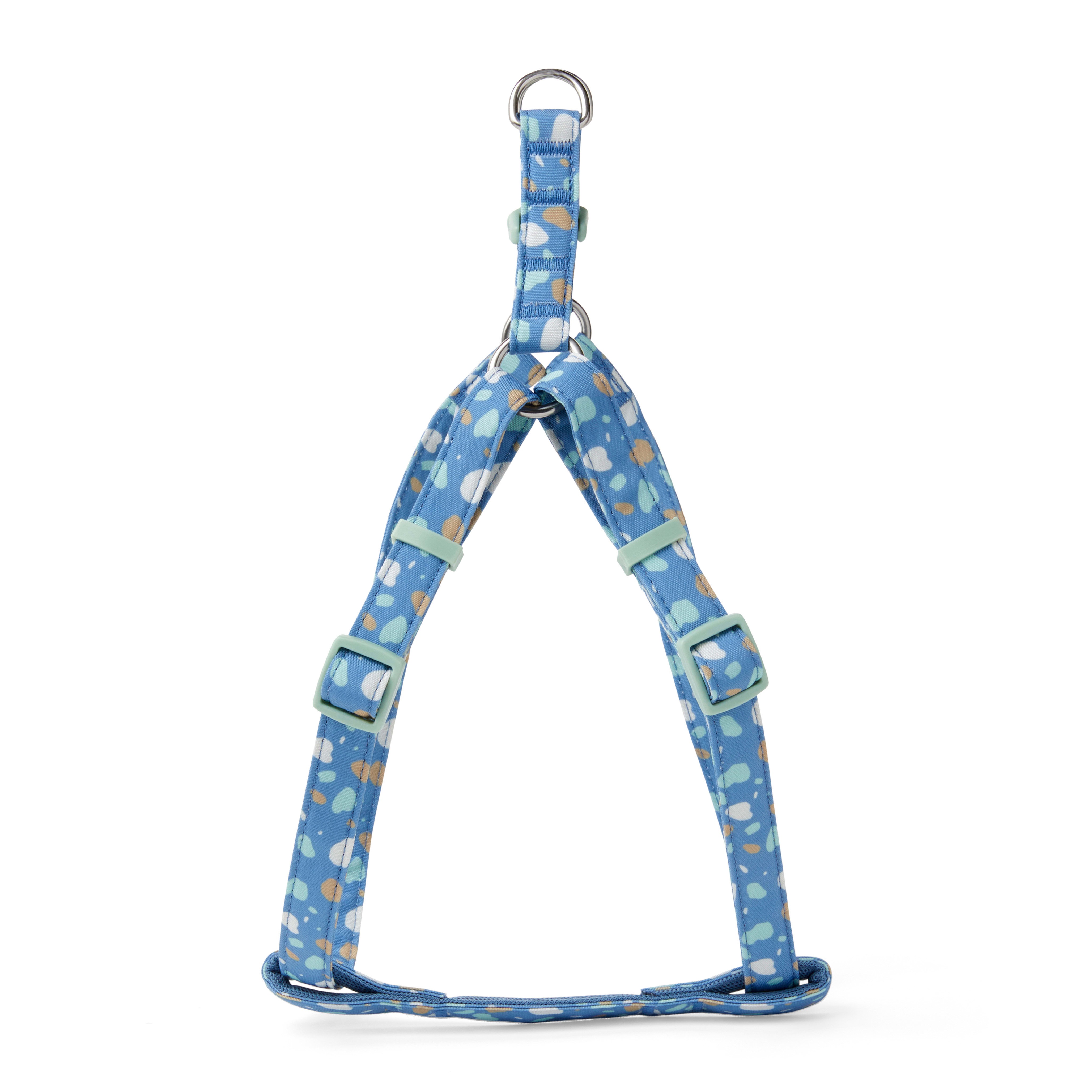 YOULY The Artist Blue  Multicolor Paint Splatter Dog Harness， Small