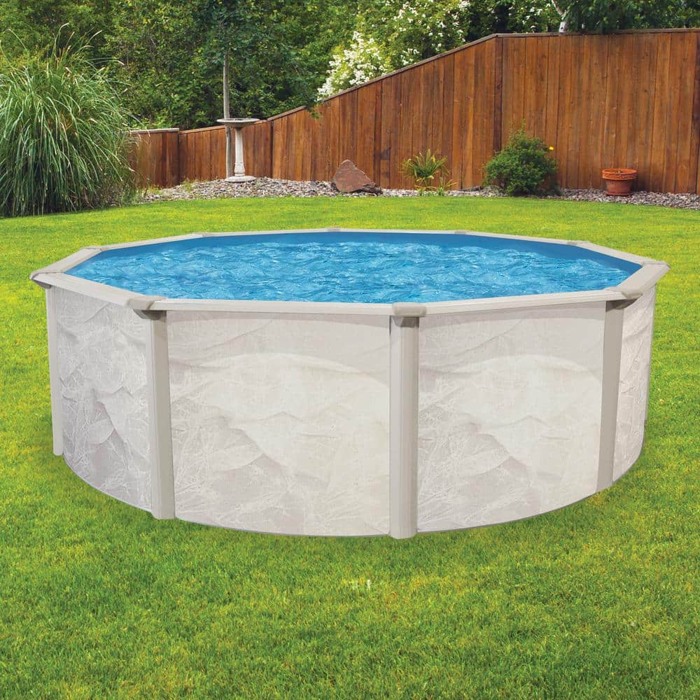 AQUARIAN HomeOasis 18 ft. Round 48 in. D Metal Wall Above Ground Hard Side Pool Package ECHO1848HD