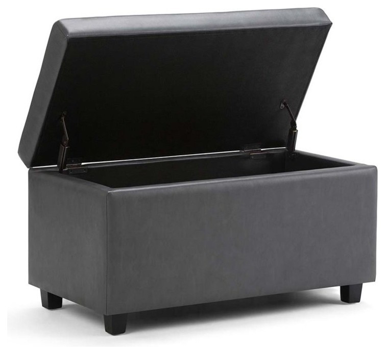 Darcy 34 quotContemporary Storage Ottoman   Transitional   Footstools And Ottomans   by Simpli Home Ltd.  Houzz