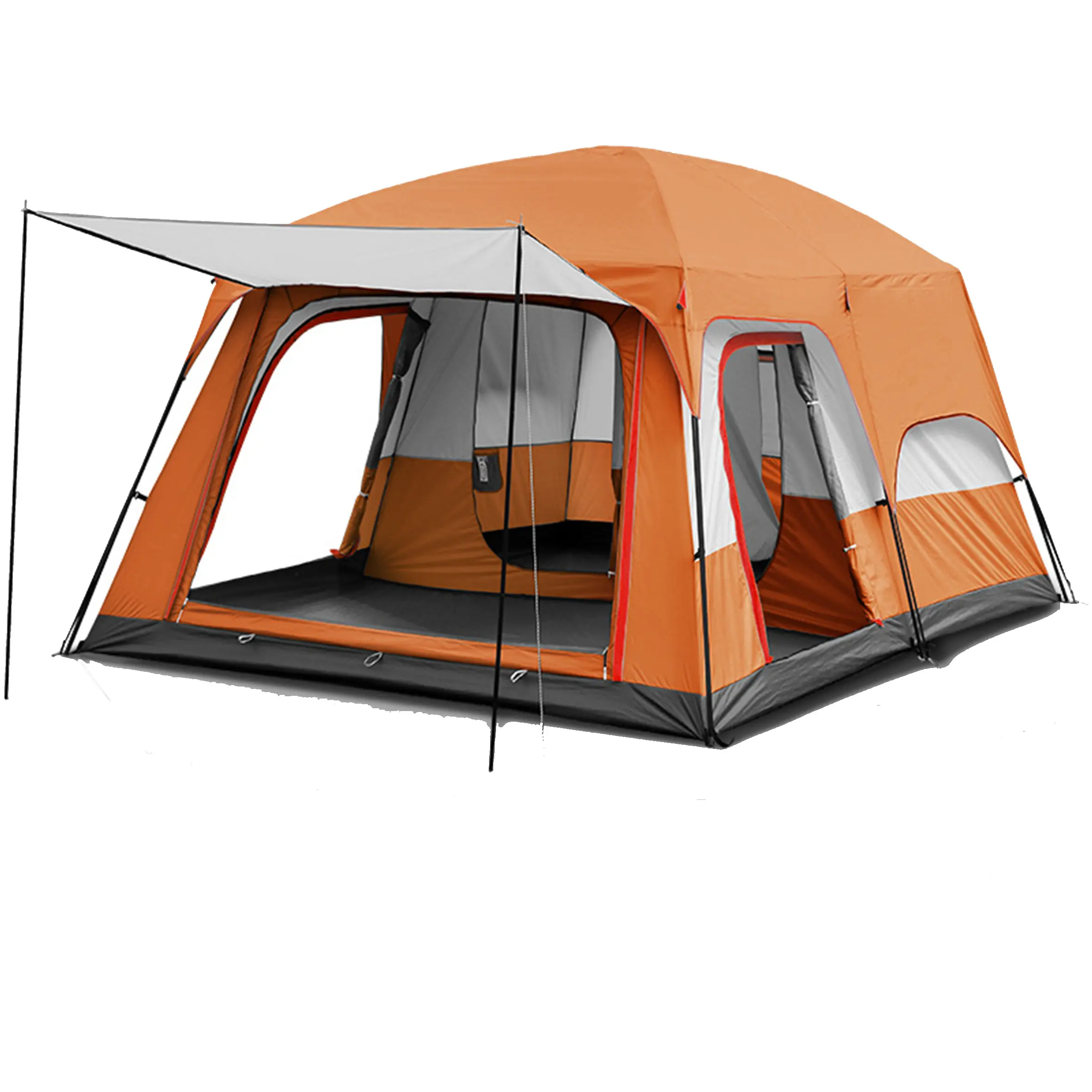 DoubleLayer Folding Automatic Hiking Hexagon and 2 Doors Camping tents/