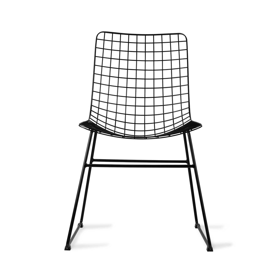 Metal wire side chair - black