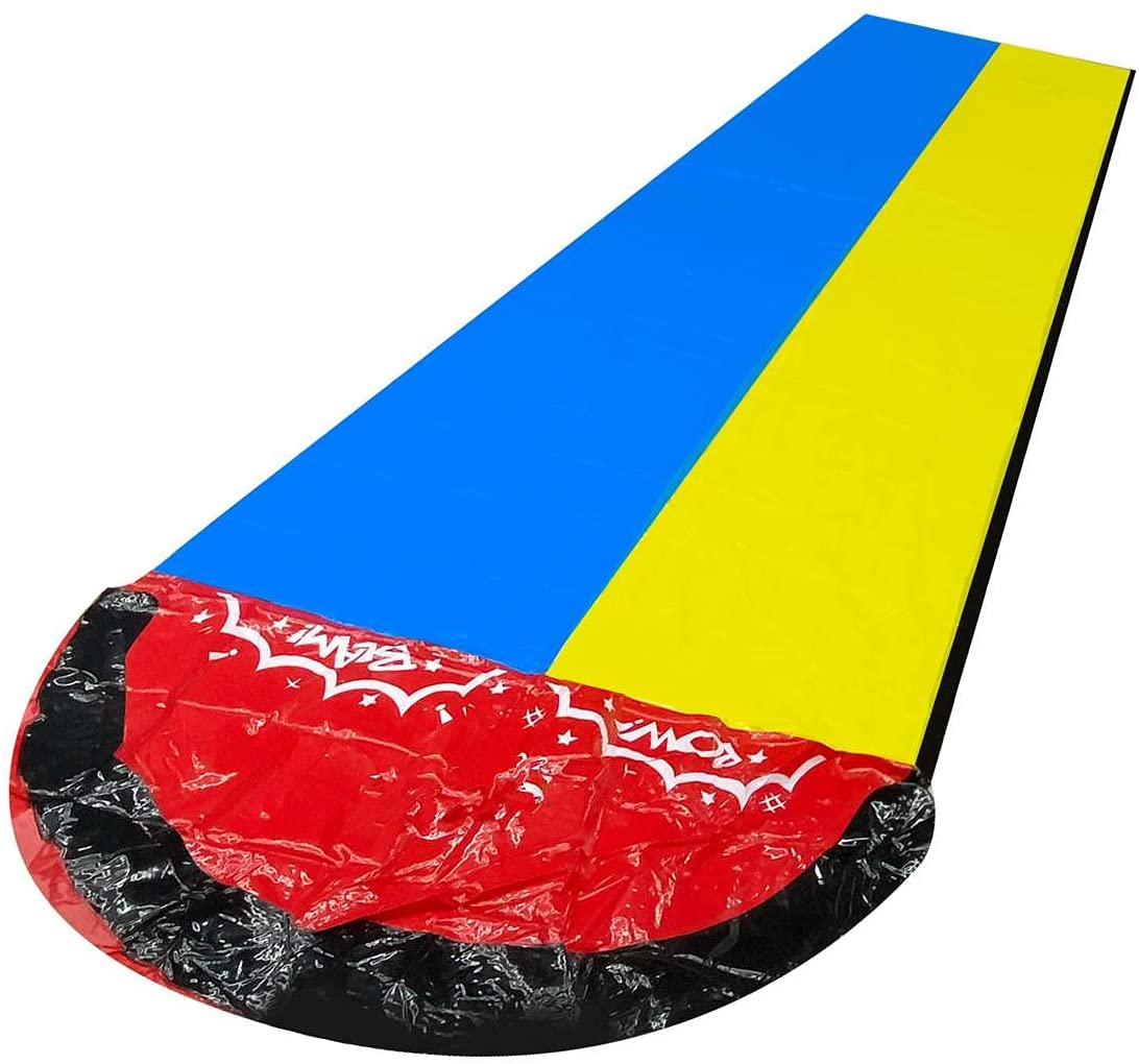 Slip and slide for adults kids backyard - 16FT Inflatable water slide, Giant Racing Lane Lawn Waterslide, Kids pool water slides with Crash pad, Splash Sprinkler, Boogie boards for outdoor water toys