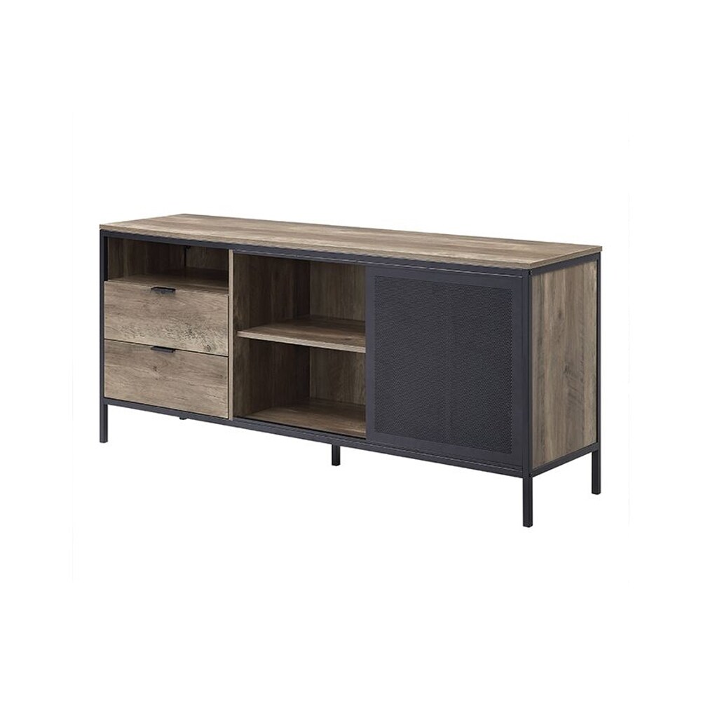 ACME Nantan TV Stand in Rustic Oak   Black Finish