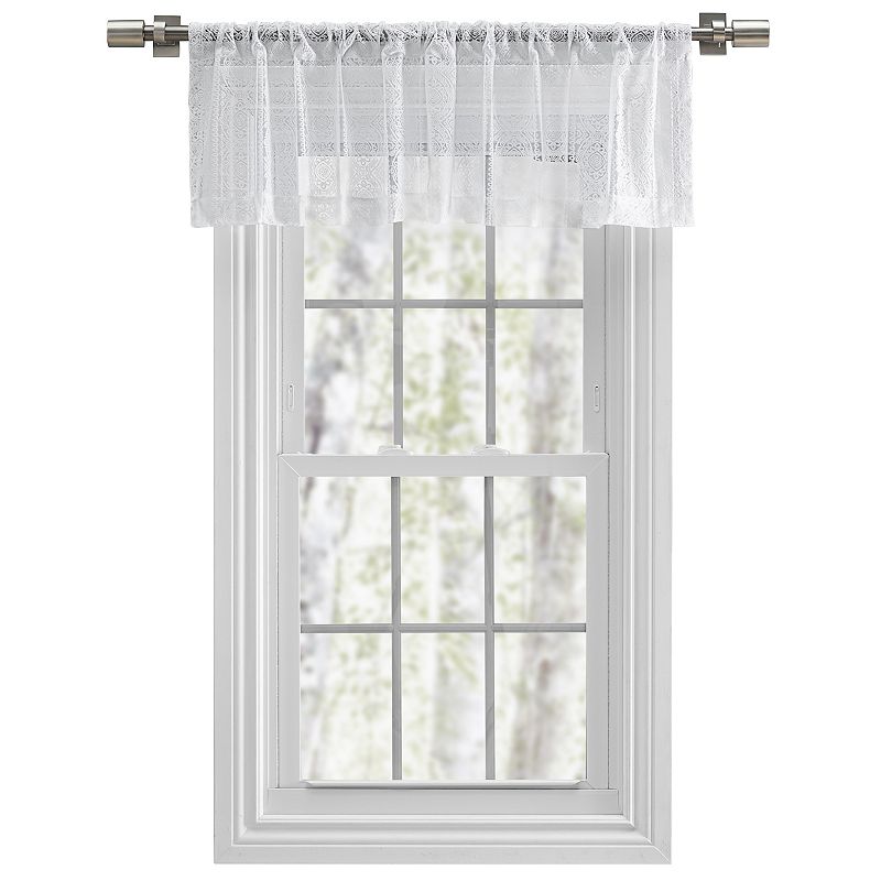 Stripe Lace Rod Pocket Valance