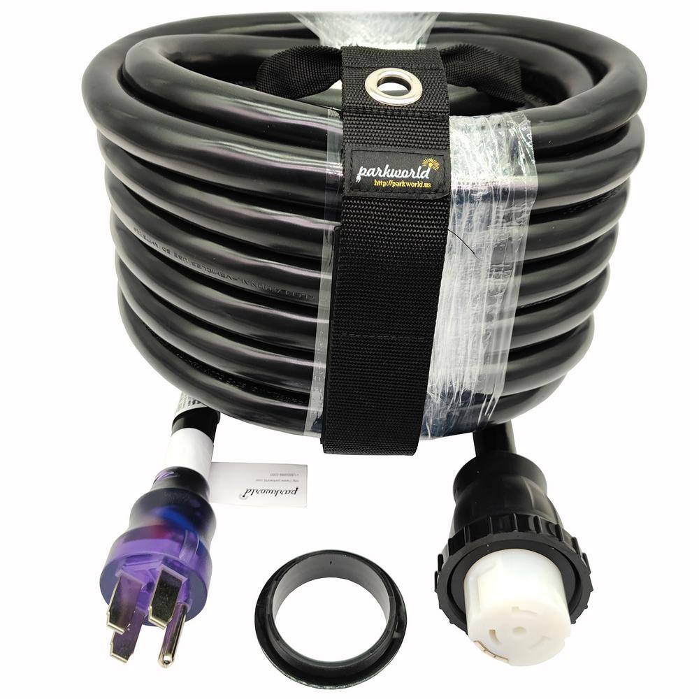 parkworld 50 ft. STW 63+81 RVMarine 50 Amp 125250-Volt NEMA 14-50P Straight Plug to Twist Lock SS2-50R Generator Power Cord 63333