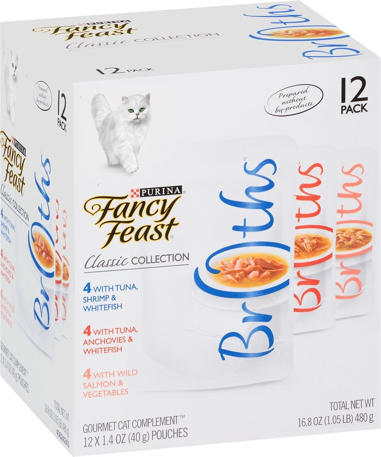 Fancy Feast Classic Collection Broths Variety Pack Supplemental Cat Fo