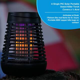 PIC Portable Solar Insect Killer Torch with LED Flame Effect FLPT