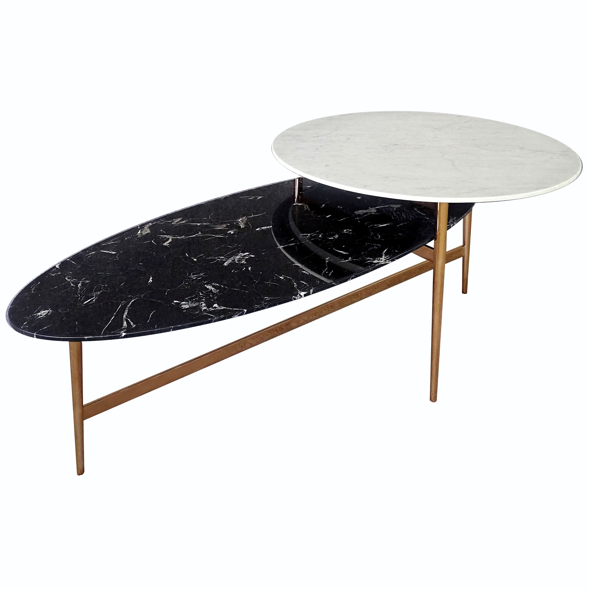 Twin Natural Marble Center Table 243Ct-W 243Ct-B