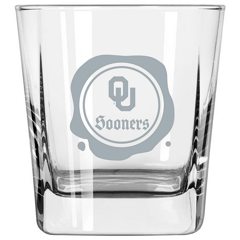 Oklahoma Sooners 14oz. Frost Stamp Old Fashioned Glass