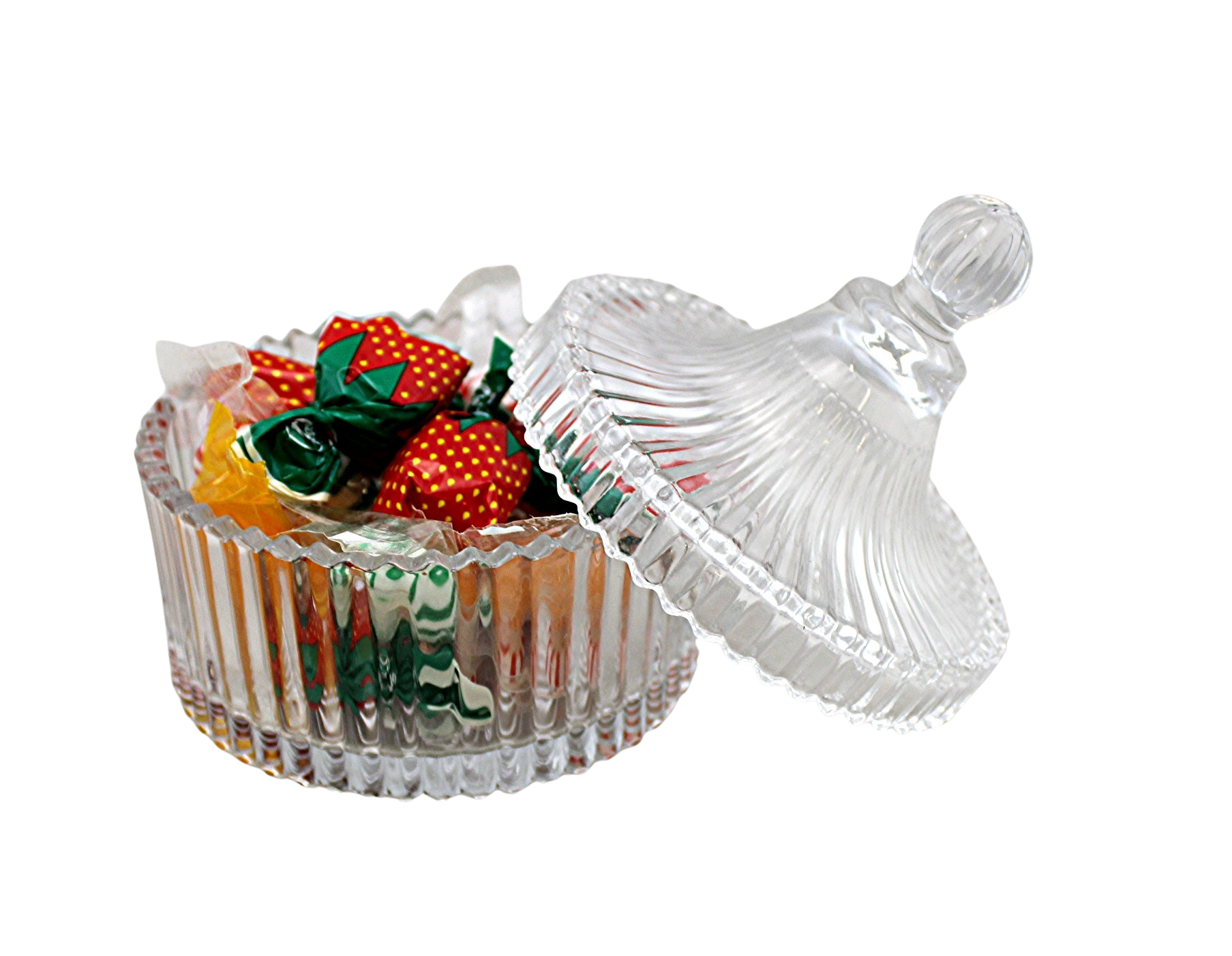 Dependable Industries Inc. Essentials Glass Candy and Sugar Bowl with Lid Round - Perfect for Candy， Sugar and Cubes， Instant Coffee Essential Addition to Your Kitchen Table