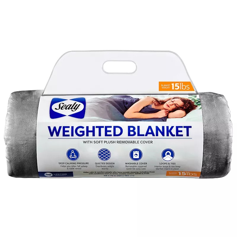 Sealy Weighted Blanket with Plush Removable Cover