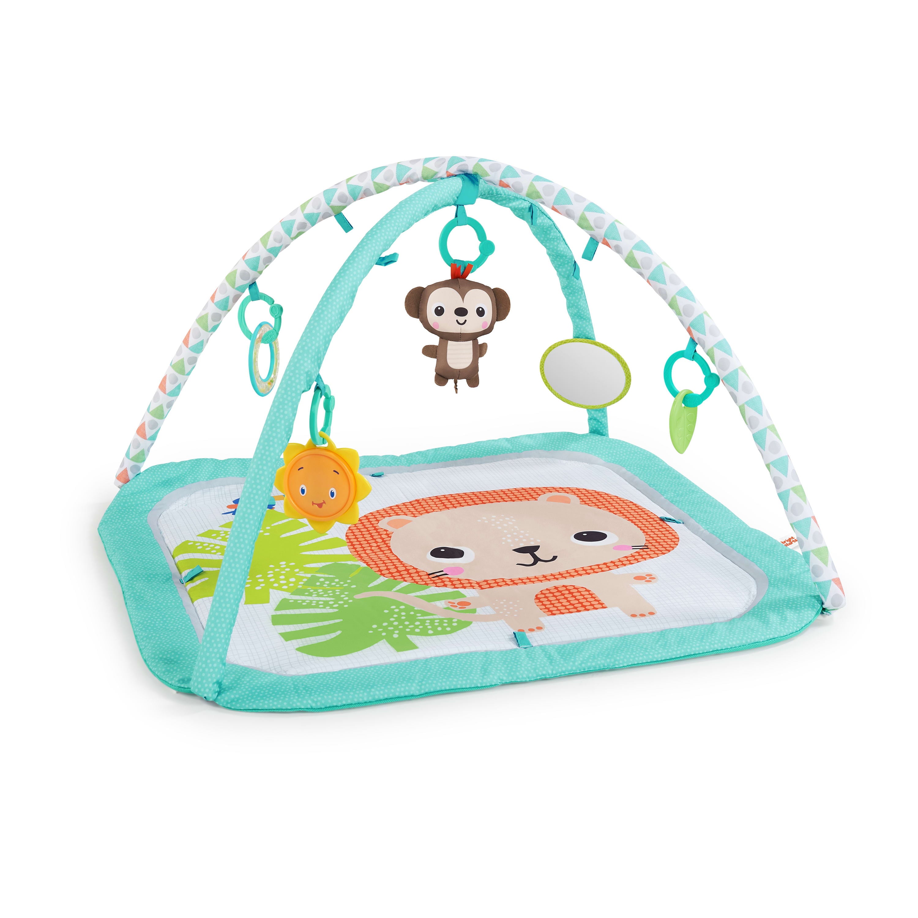 Bright Starts Safari Blast Activity Gym and Play Mat with Take-Along Toys， Ages Newborn +