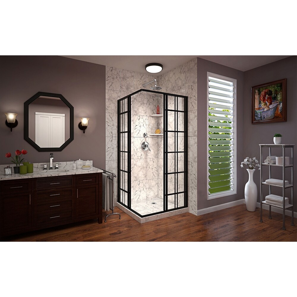 DreamLine French Corner 40 1/2 in. D x 40 1/2 in. W x 72 in. H Framed Sliding Shower Enclosure   40.44\