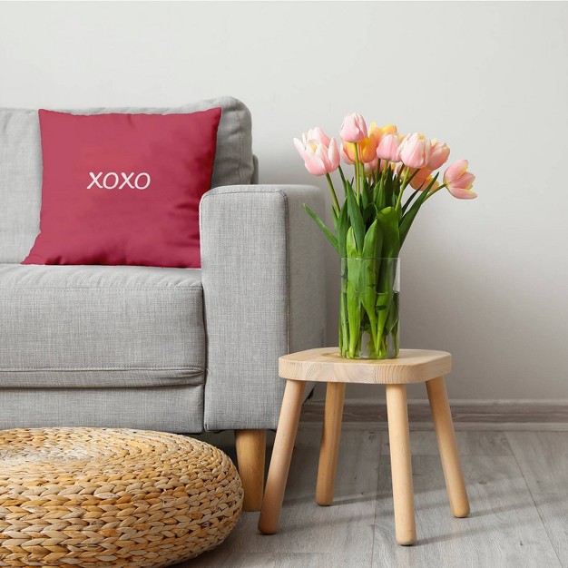 x27 xoxo x27 Valentines Square Throw Pillow E By Design