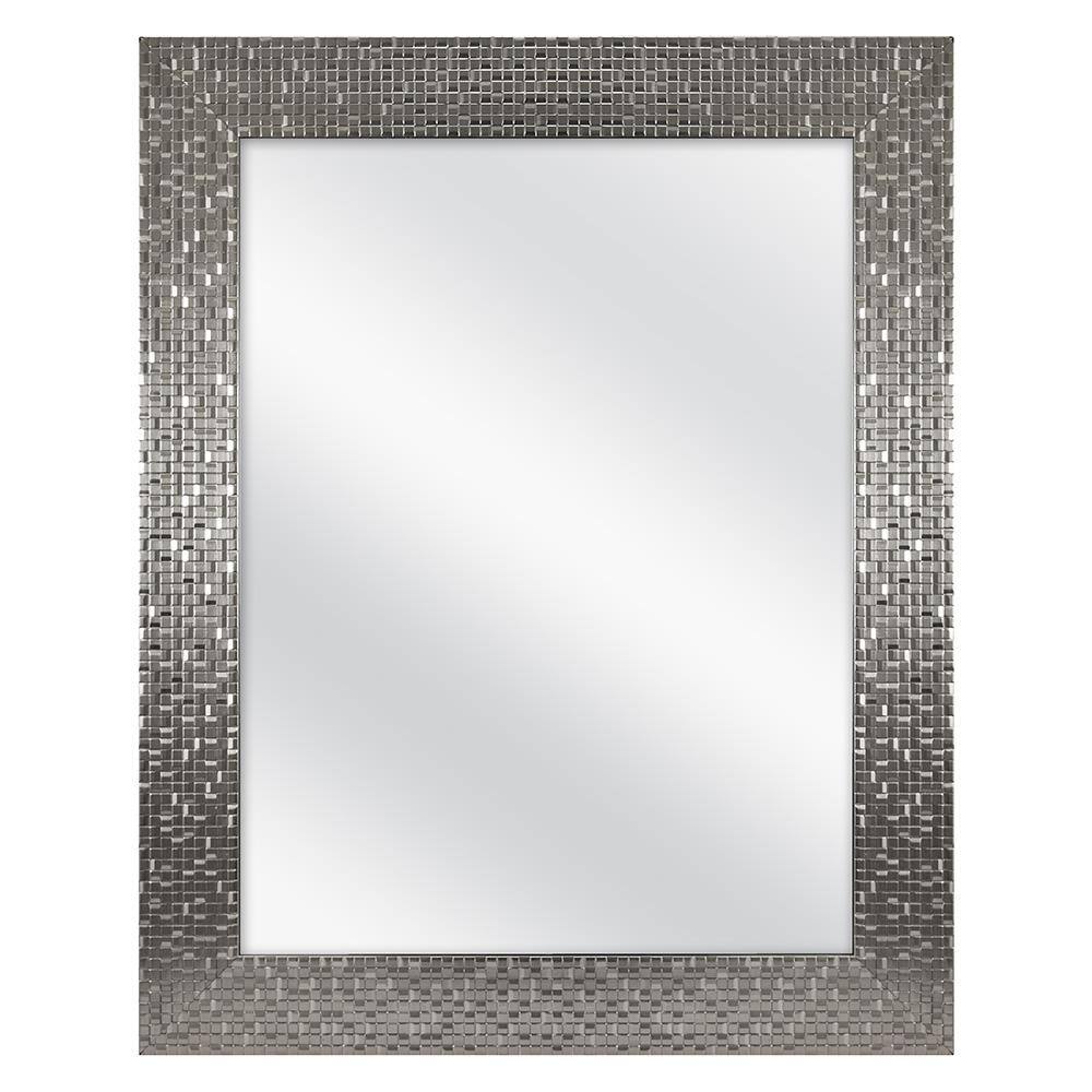 Home Decorators Collection 24 in. W x 30 in. H Fog Free Silver Framed RecessedSurface Mount Bathroom Medicine Cabinet with Mirror 45427