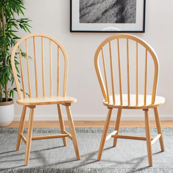 Newton Spindle Back Dining Chair  Set of 2  Natural   Midcentury   Dining Chairs   by Rustic Home Furniture Deco  Houzz