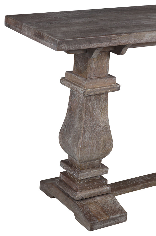 Charleston 63 quotDouble Pedestal Mango Wood Console Table   Traditional   Console Tables   by Bill Grace  Houzz