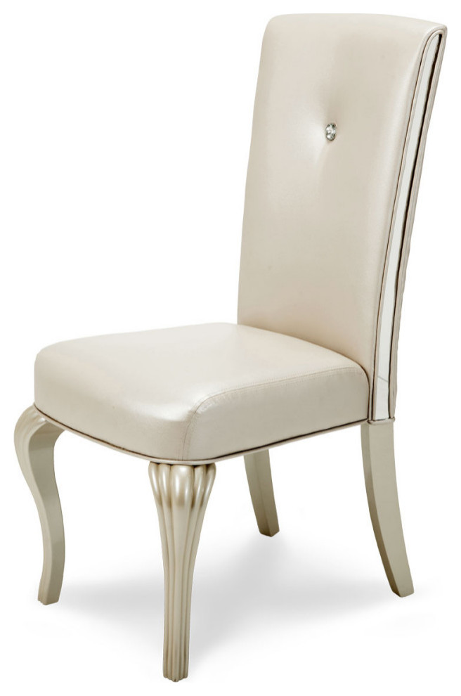 Hollywood Loft Dining Side Chair  Set of 2  Pearl   Contemporary   Dining Chairs   by Michael Amini  Houzz