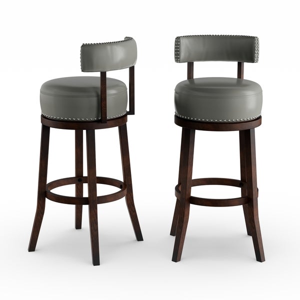 Copper Grove Rogers Faux Leather Swivel Barstool (Set of 2)