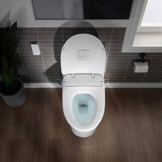 WOODBRIDGE Journey 1-Piece 1.1GPF1.6 GPF Dual Flush Elongated Toilet with Advance Smart Bidet Toilet in White HT0044