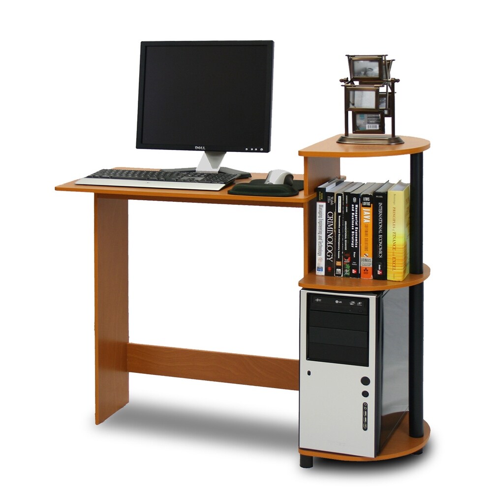 Porch   Den Baruch Compact Modern Wood Computer Desk with Shelves