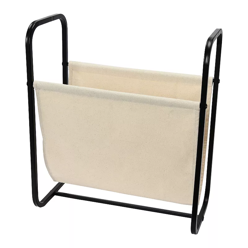 Household Essentials Canvas and Metal Log Holder / Magazine Rack