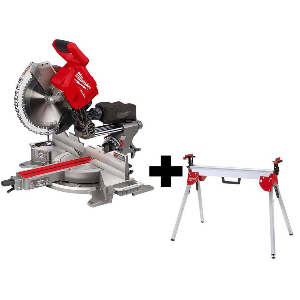 MW M18 FUEL 18V Lithium-Ion Brushless Cordless 12 in. Dual Bevel Sliding Compound Miter Saw with Stand (Tool-Only) 2739-20-48-08-0551