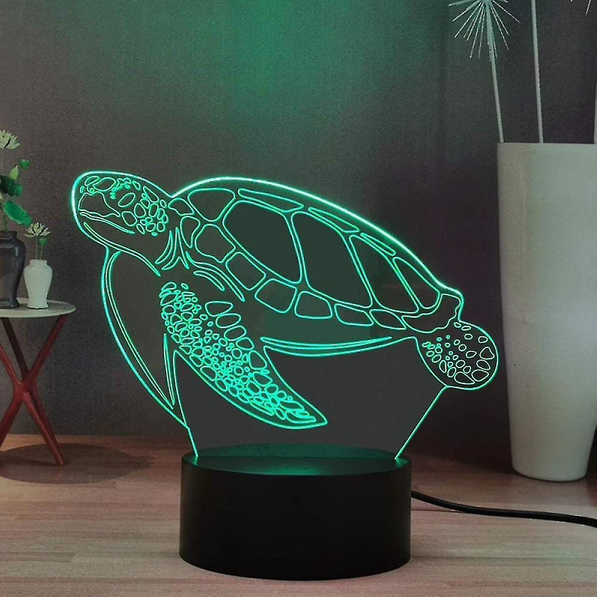 Animal 3d Led Night Light， Turtle Cartoon Decorative Desk Lamp， Smart Touch And Remote Control Night Light， Best Birthday Holiday Gift (turtle)