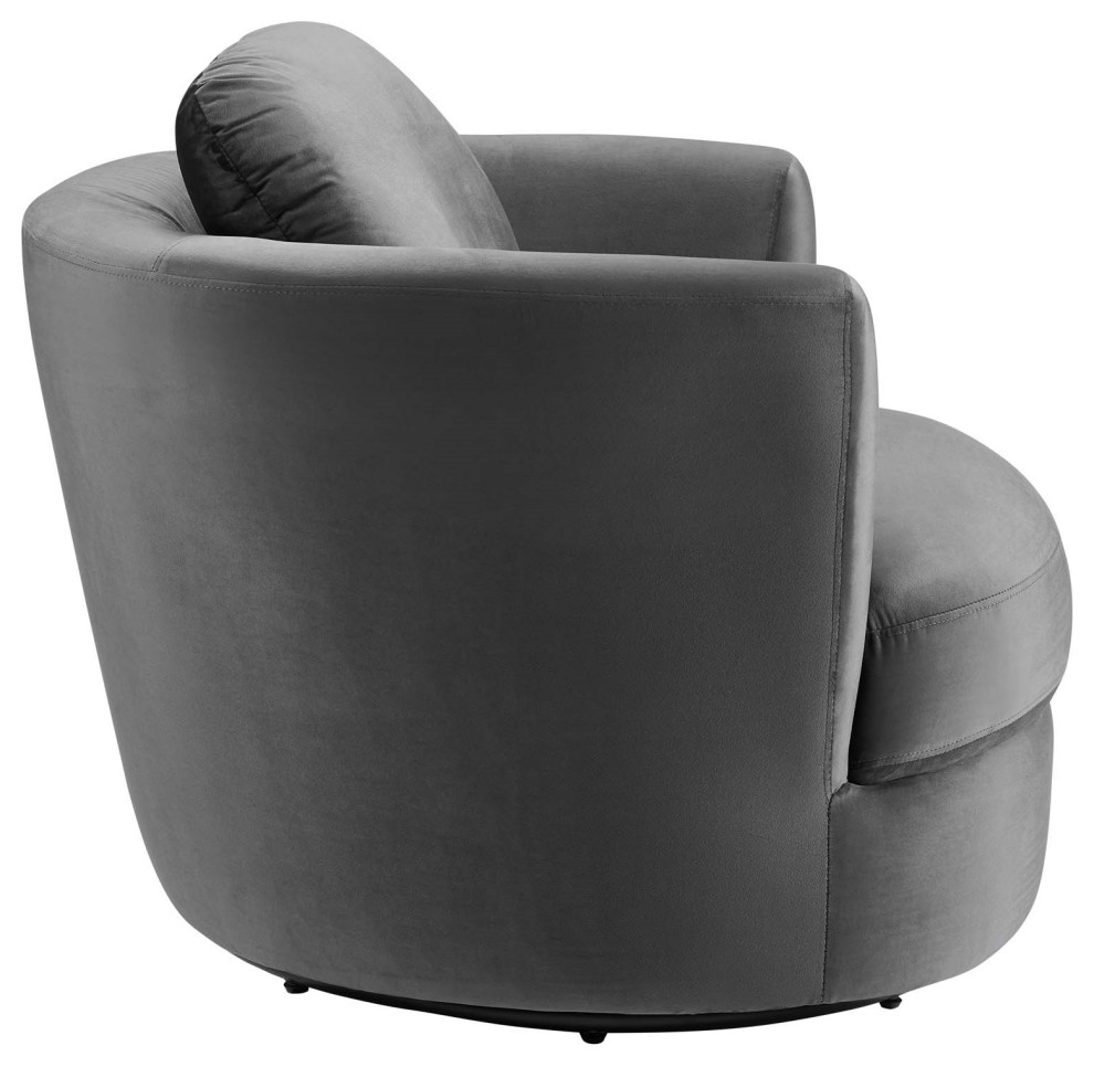 Soma Velvet Swivel Armchair   Transitional   Armchairs And Accent Chairs   by Advanced Interior Designs  Houzz