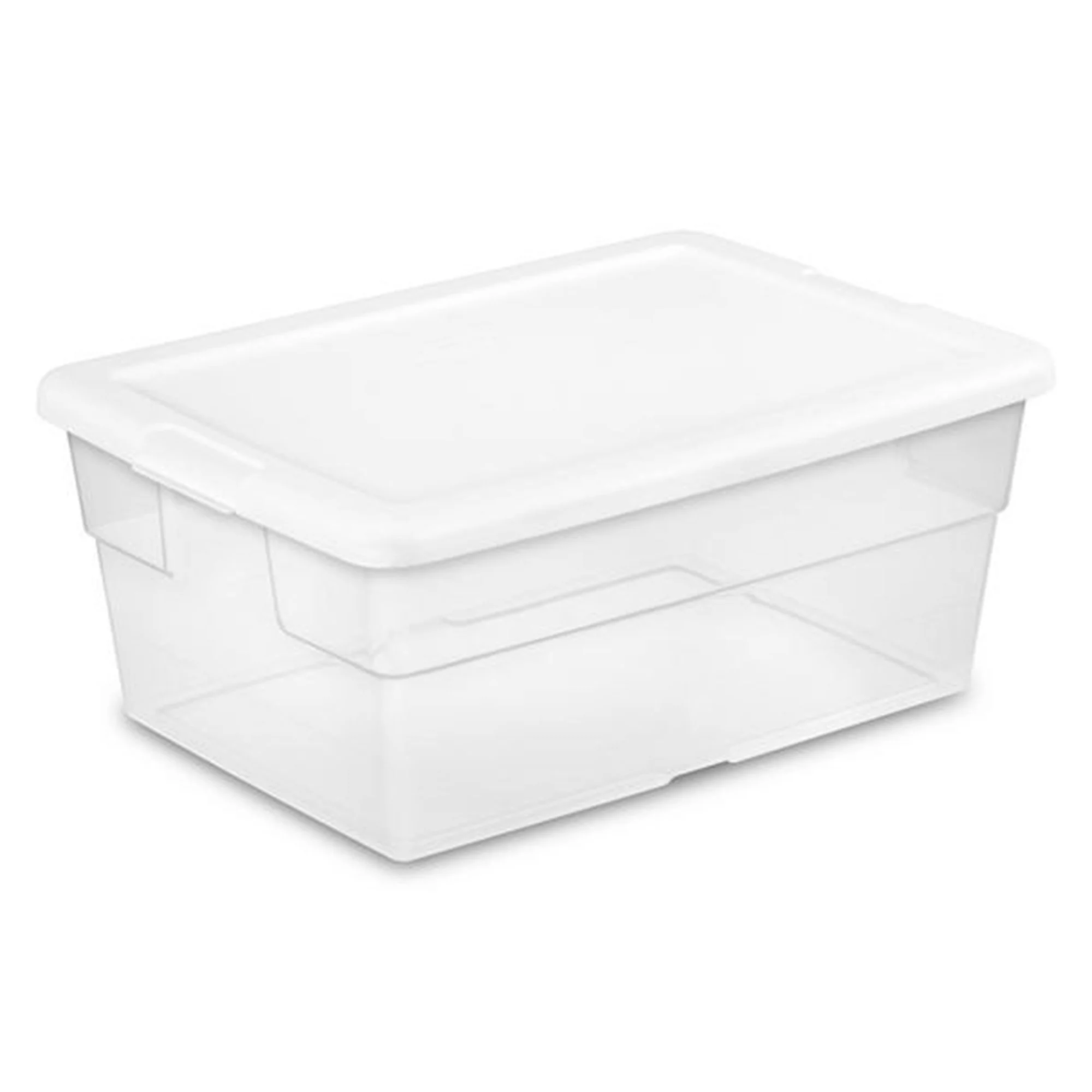 Sterilite 16 Quart Clear Plastic Stacking Storage Container Box， 12 Pack