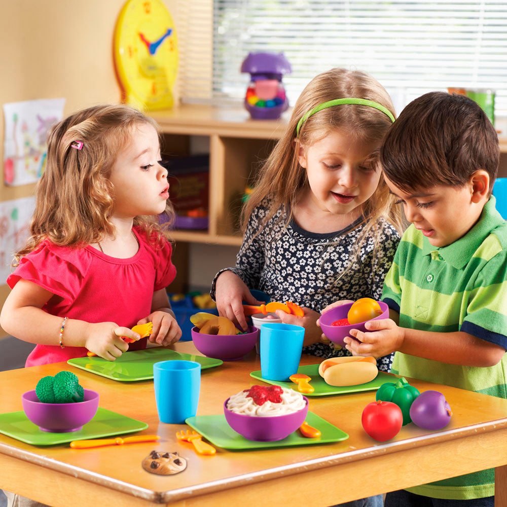 Learning Resources 44 Piece New Sprouts Classroom Kitchen Play Cooking Set, Multi-color