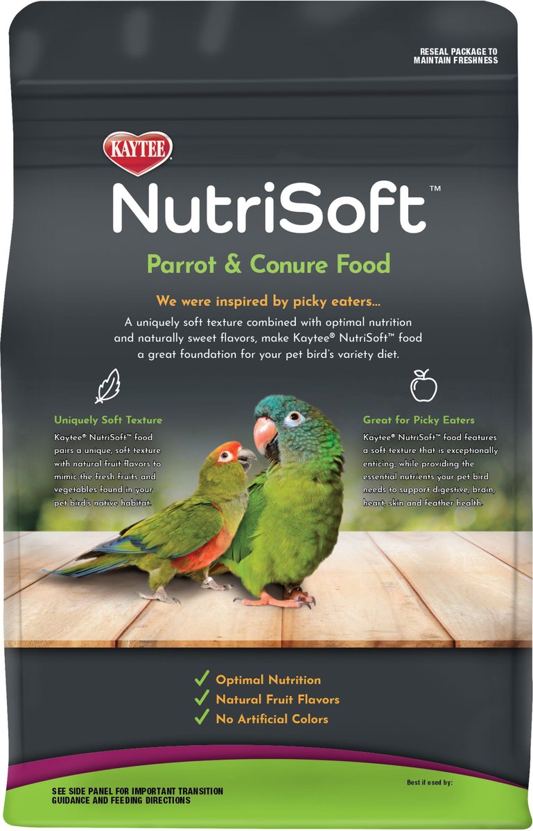 Kaytee NutriSoft Parrot and Conure Bird Food， 3-lbs