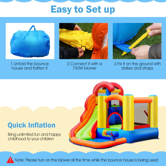 Costway 56297043 6 in 1 Water Park Bounce House fo...