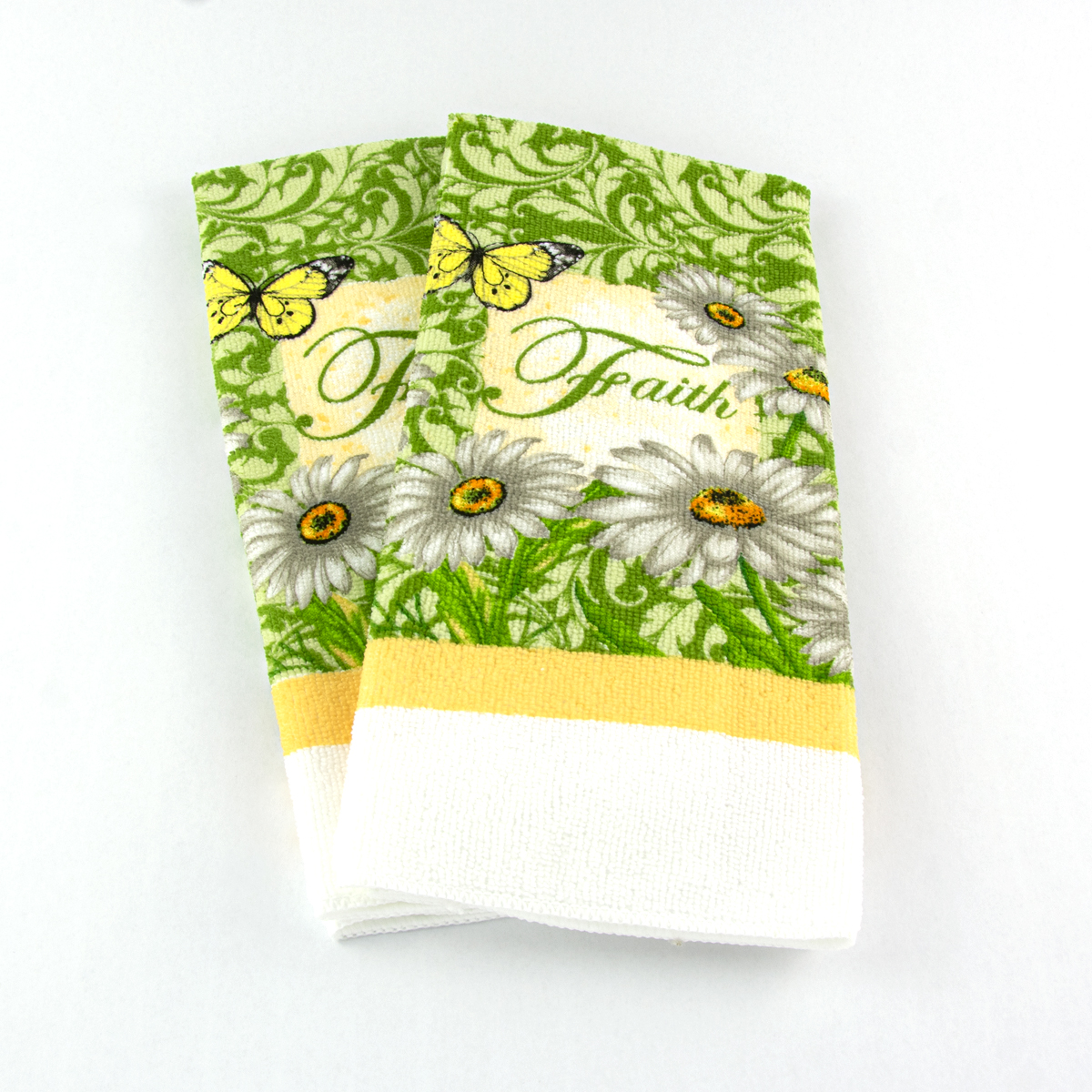 Sunflower Garden Designs Floral and Butterfly Inspirational Kitchen Towel Set